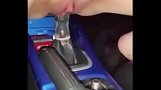 women fucking on car gear putting condom on gear