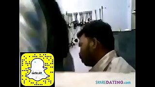 Indian shop owner sucks his staff big tits