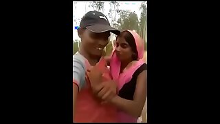 Indian mom outdoor kissing