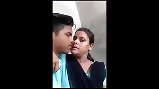 Indian school girl outdoor kissing