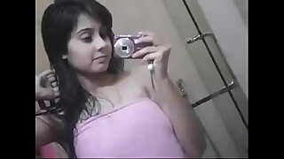 cute gf selfie in pink towel