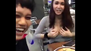 Sister boobs prank